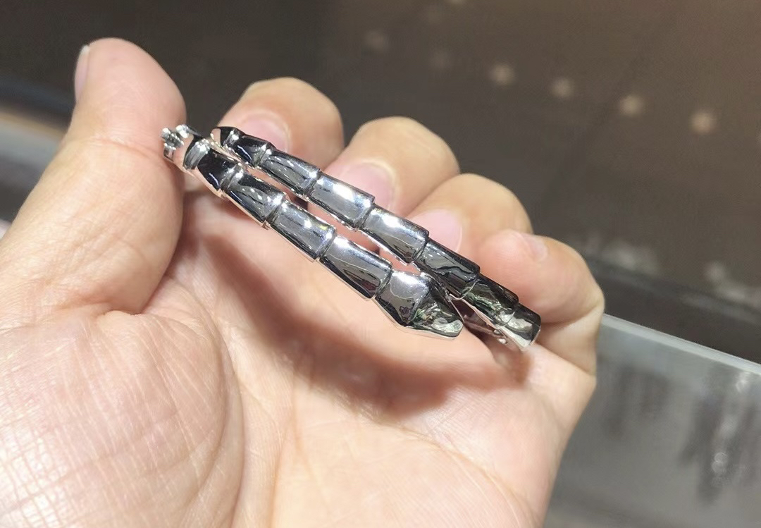 柴尔德珠宝铂金Pt950镜面蛇镯贵妃镯开口手镯  22.37克-52圈口