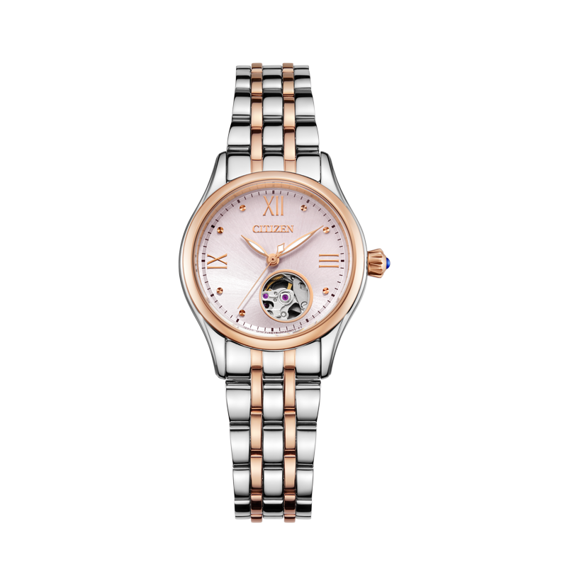 机械不锈钢间粉金色时尚气质女士手表PR1044-87X