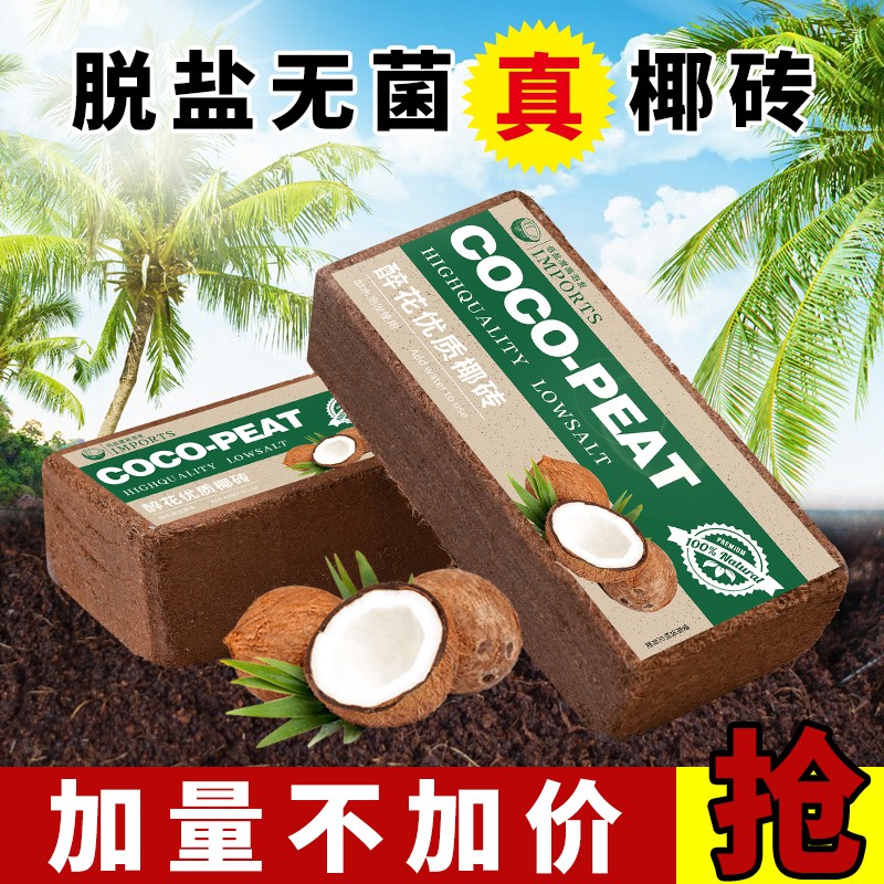 椰砖营养土通用型养花种菜脱盐花土耶砖大块乌龟爬宠垫材盆栽土壤