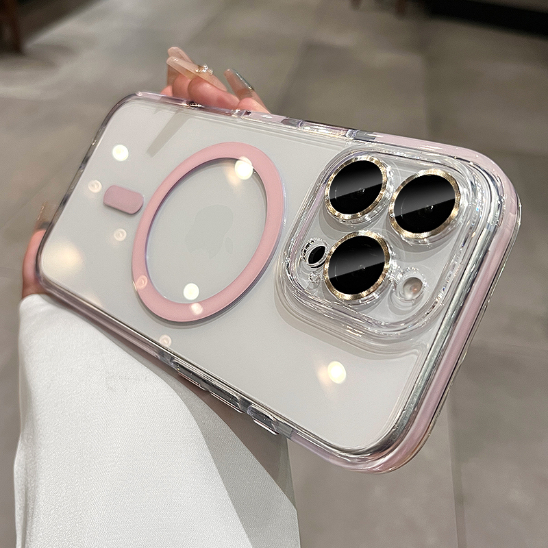 适用苹果16pro手机壳透明磁吸简约网红男女款ins防摔实用数码配件