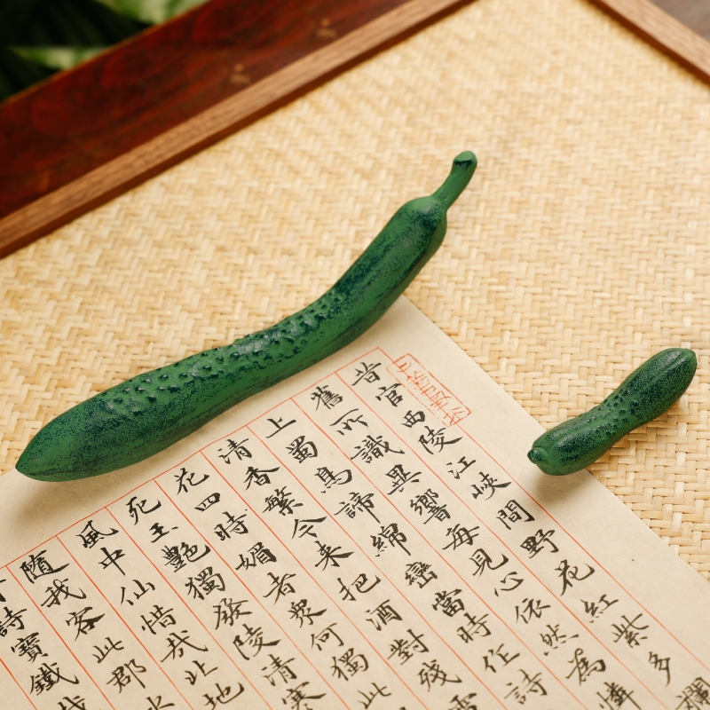 仿真黄瓜花生葫芦镇尺镇纸笔架笔搁可爱小巧实用环保摆件文房四宝