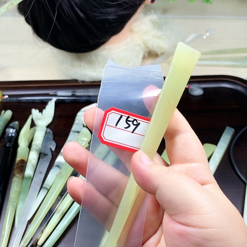 【闪购商品】蛇纹石玉发饰未镶嵌菲****