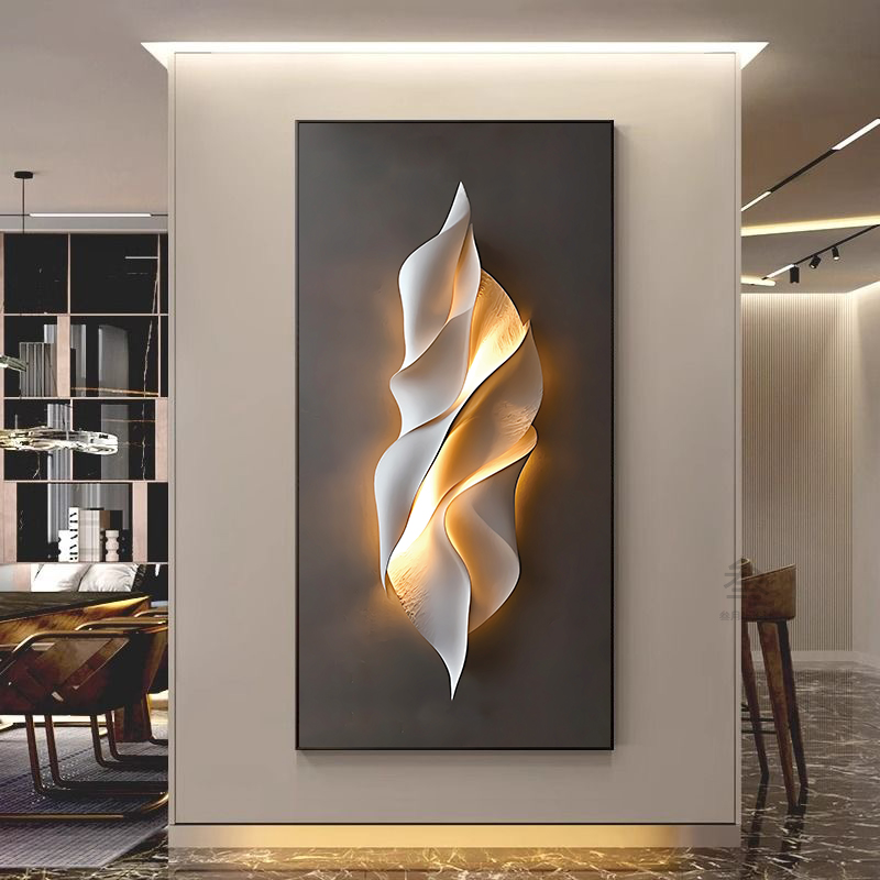 现代轻奢入户玄关装饰画走廊过道装饰画餐厅装饰画砂岩装饰画