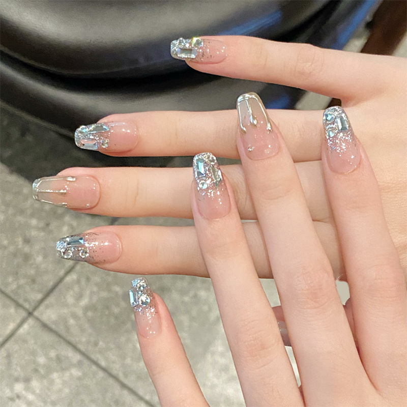 纯手工穿戴甲精灵女王猫眼碎钻轻奢法式高级秋冬气质显白美甲贴片