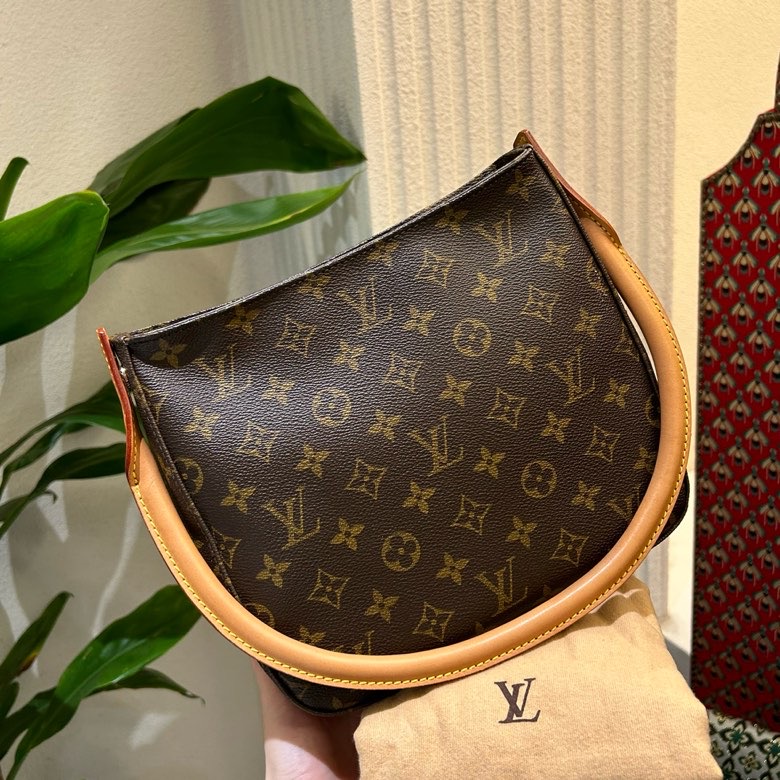 95新 LouisVuitton/路易威登 vintage老花looping单肩包