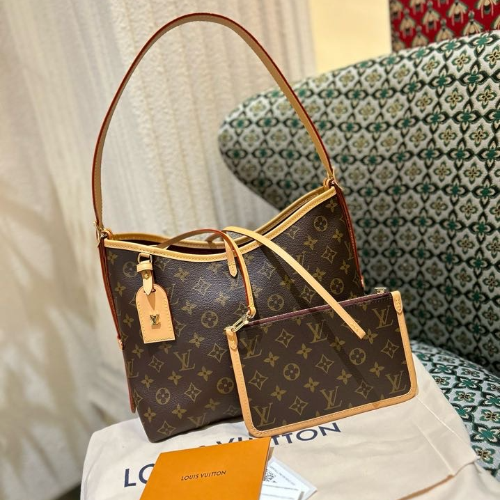 全新未使用 LouisVuitton/路易威登 lv老花小号carryall单肩包