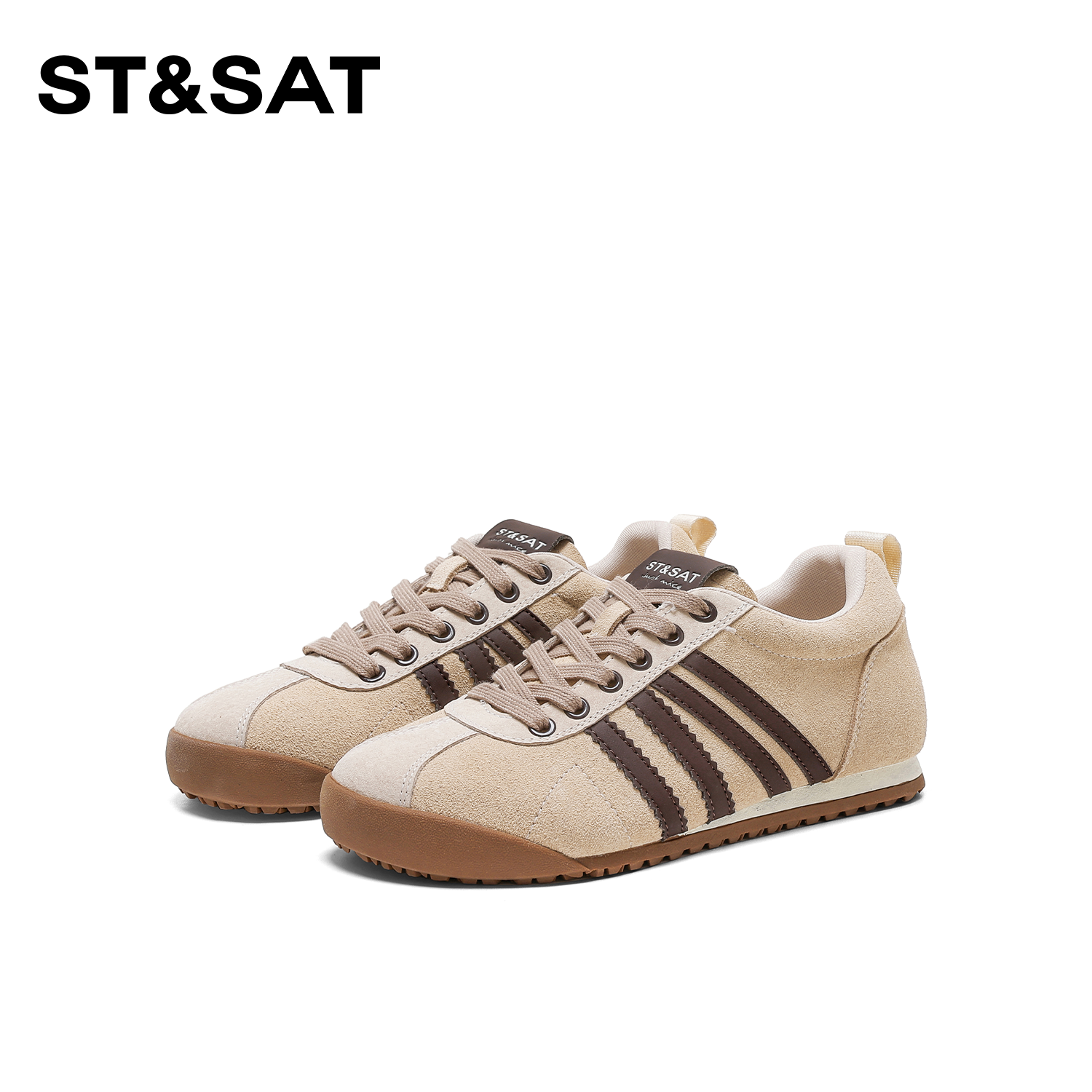 St&Sat/星期六复古德训鞋女秋季2024新款真皮软底百搭休闲运动鞋