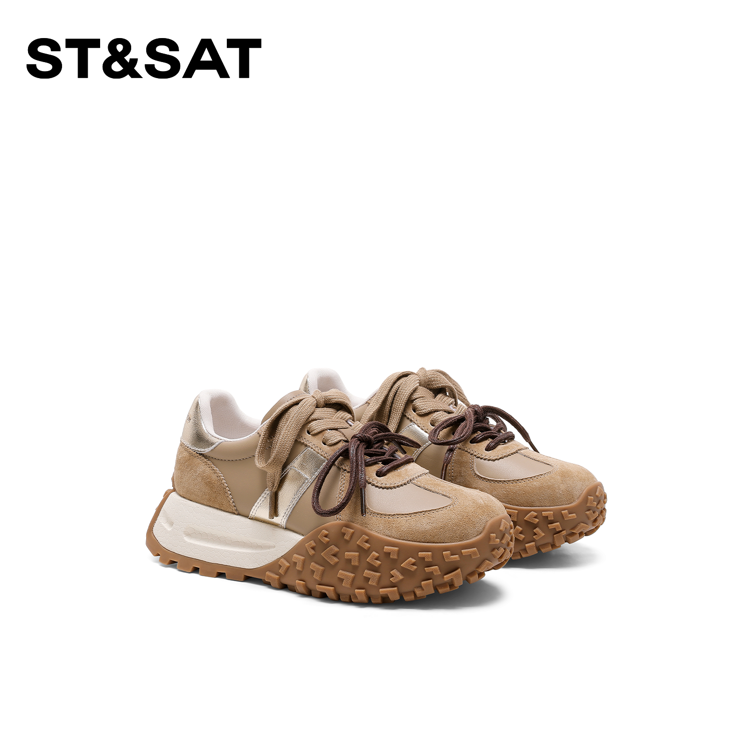 St&Sat/星期六网面透气老爹鞋女2024新款百搭潮流复古增高休闲鞋