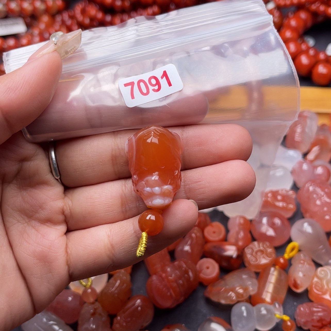 【闪购商品】南红玛瑙雕刻件7091未镶嵌总*风