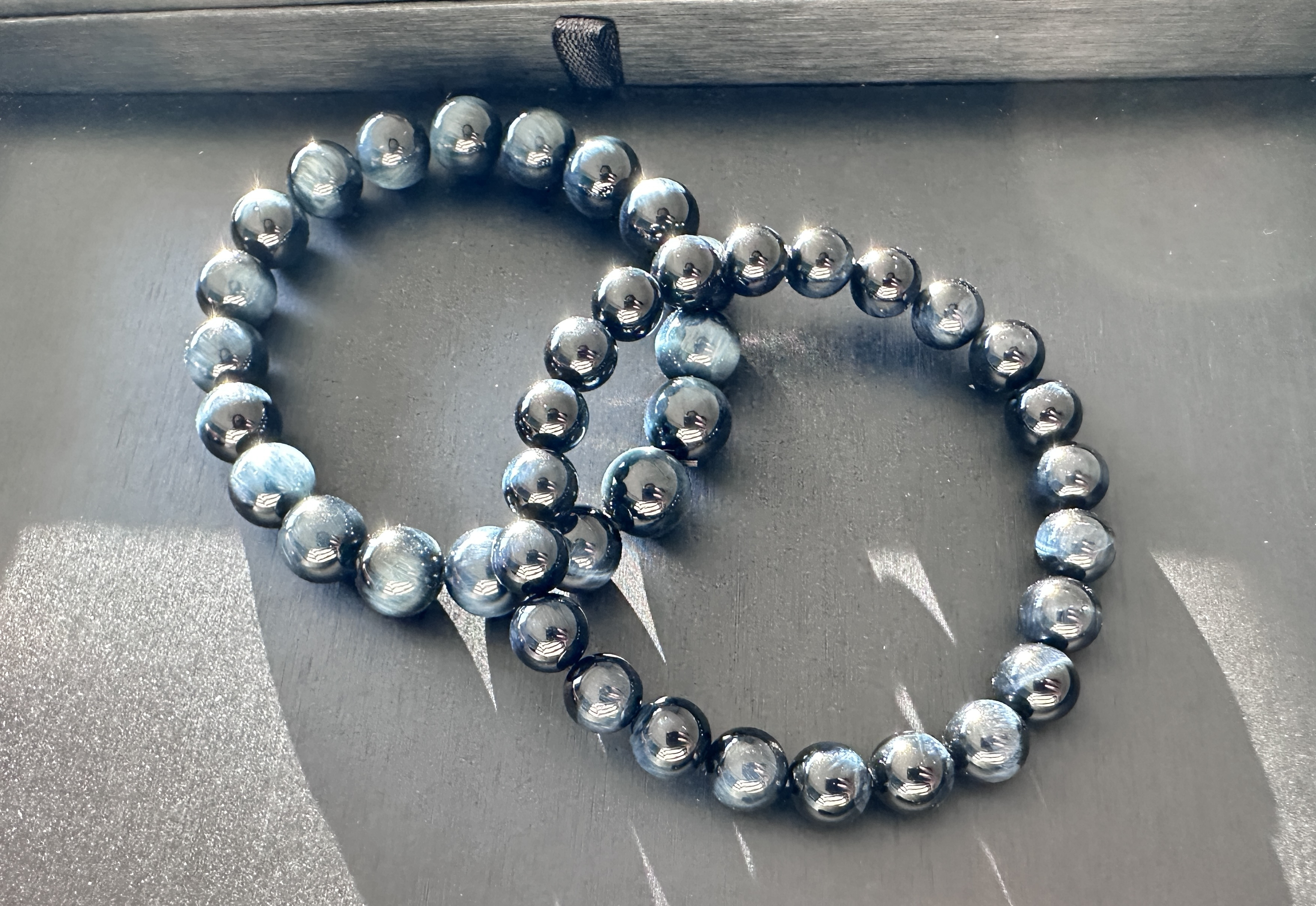 DIY串珠手链蓝纹正能量事业