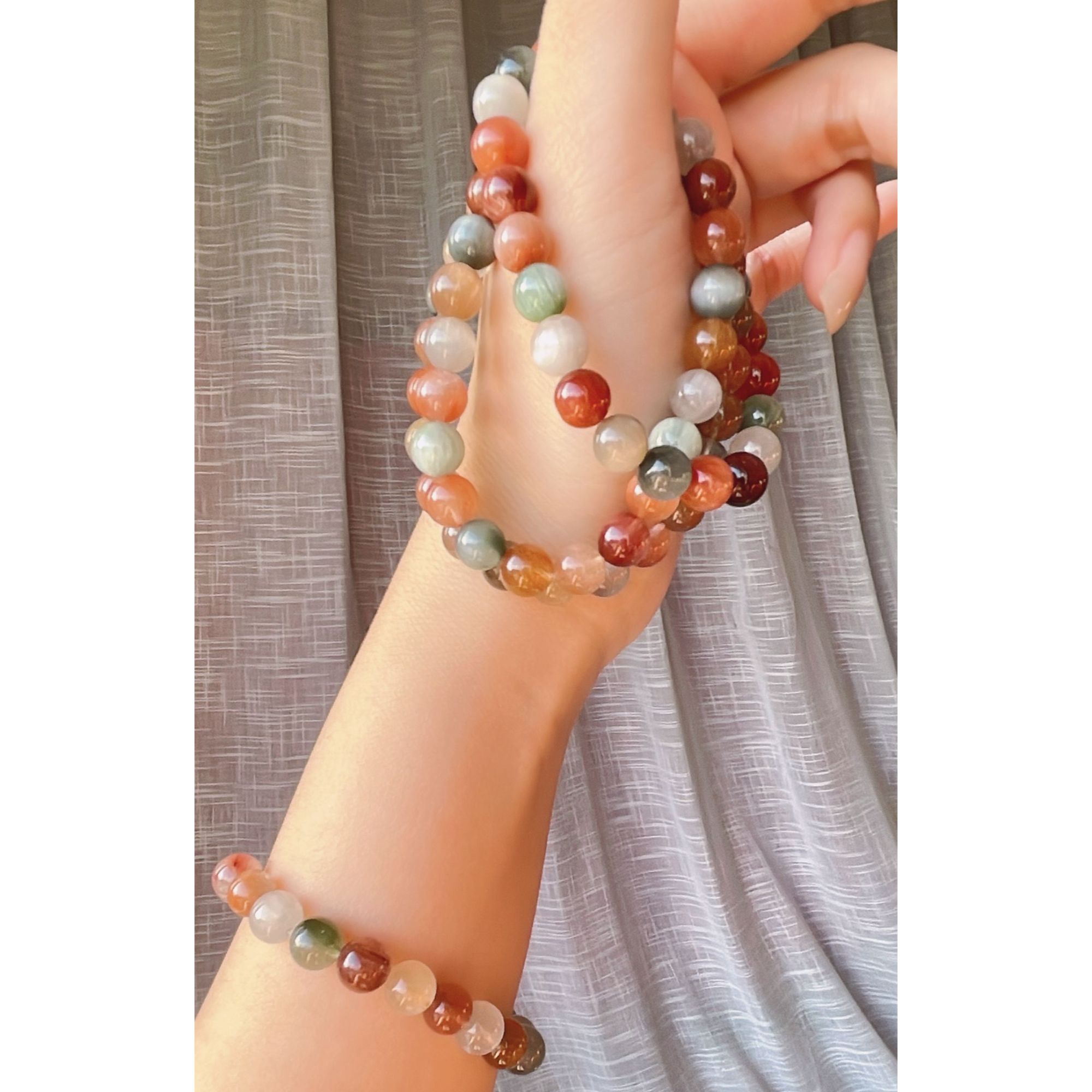 DIY串珠彩色手链福禄寿喜8mm