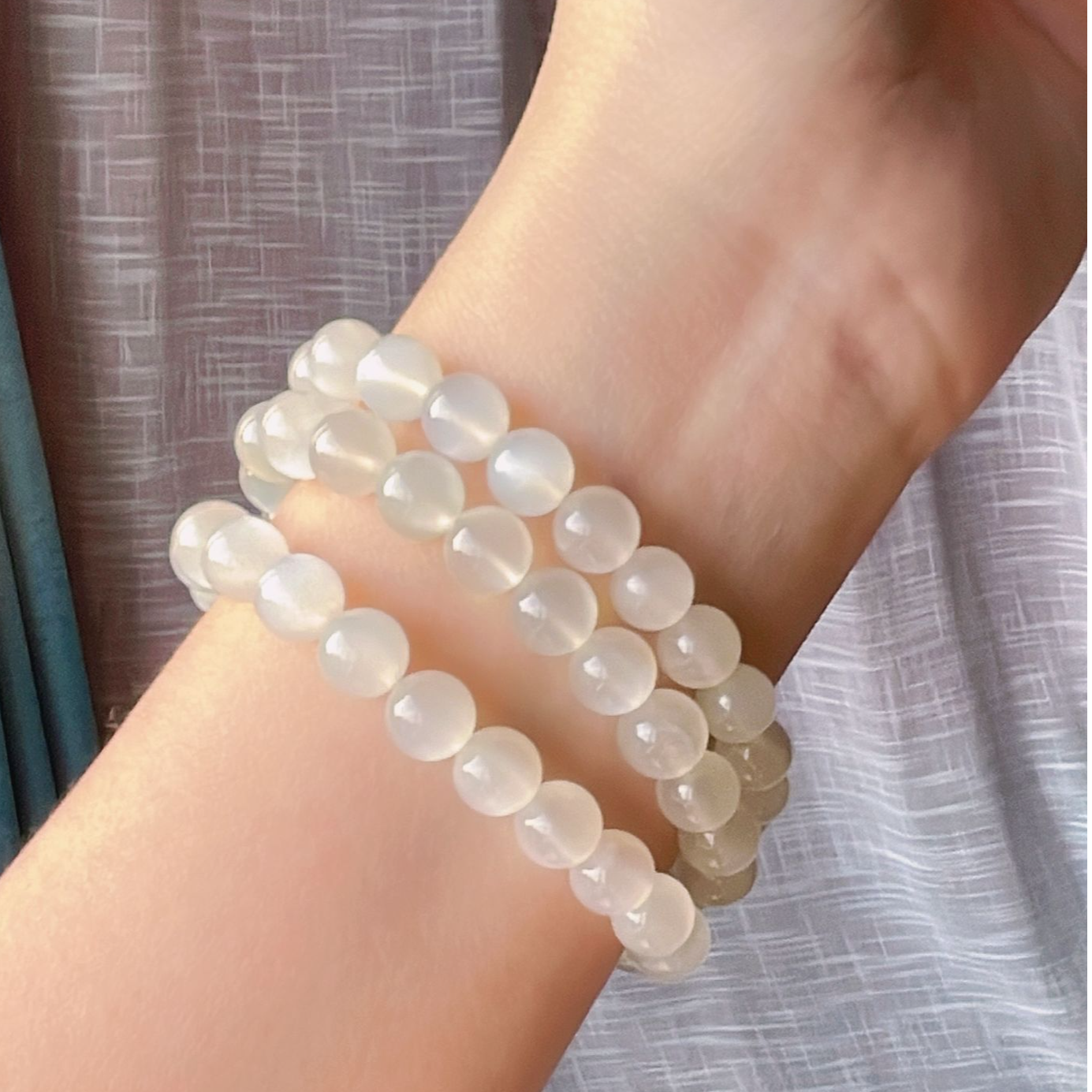 DIY串珠白色温柔款8mm