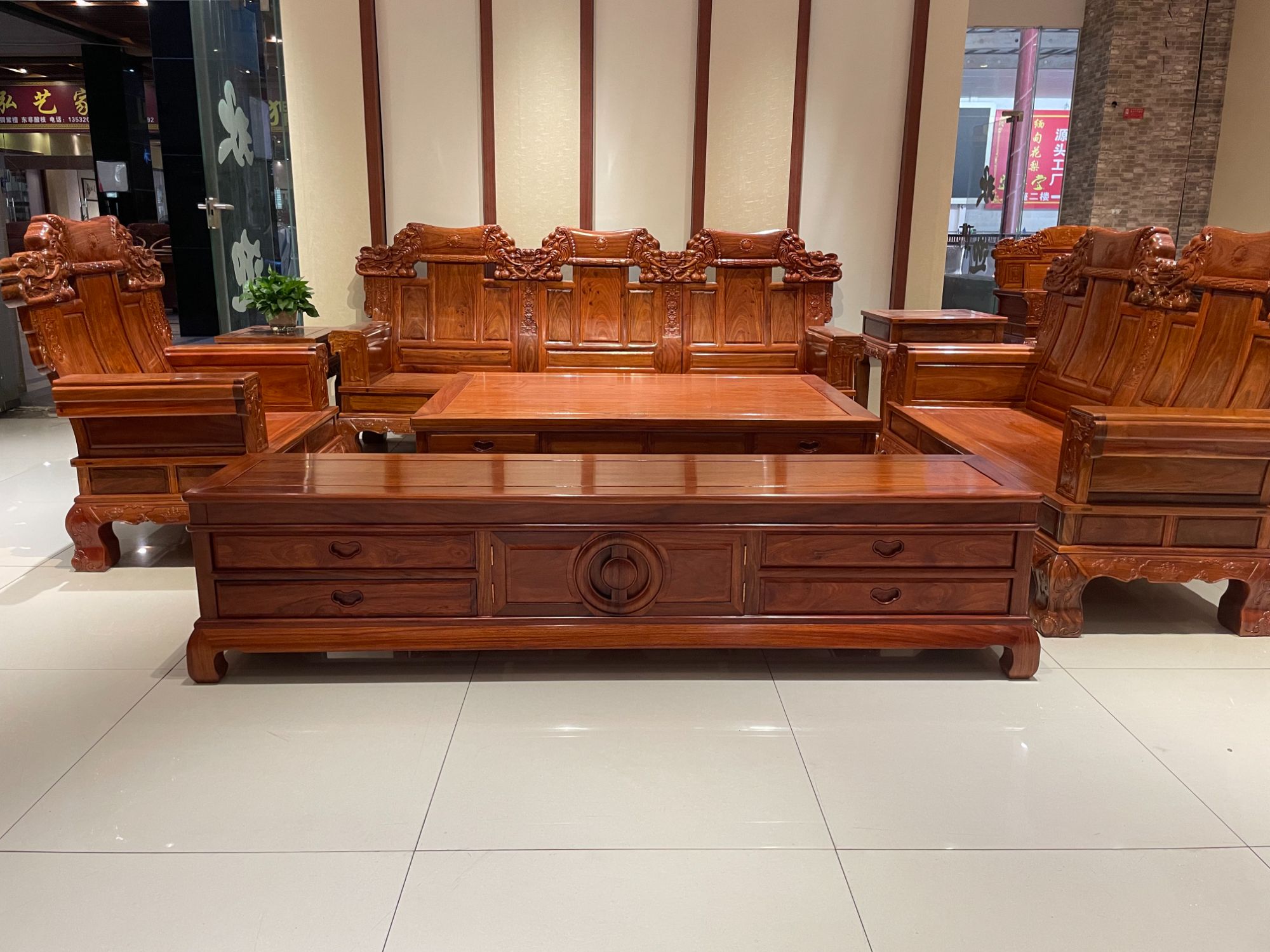 （长2.18米宽45cm高51cm  ）刺/猬/Z/T/团圆电视柜红木电视柜