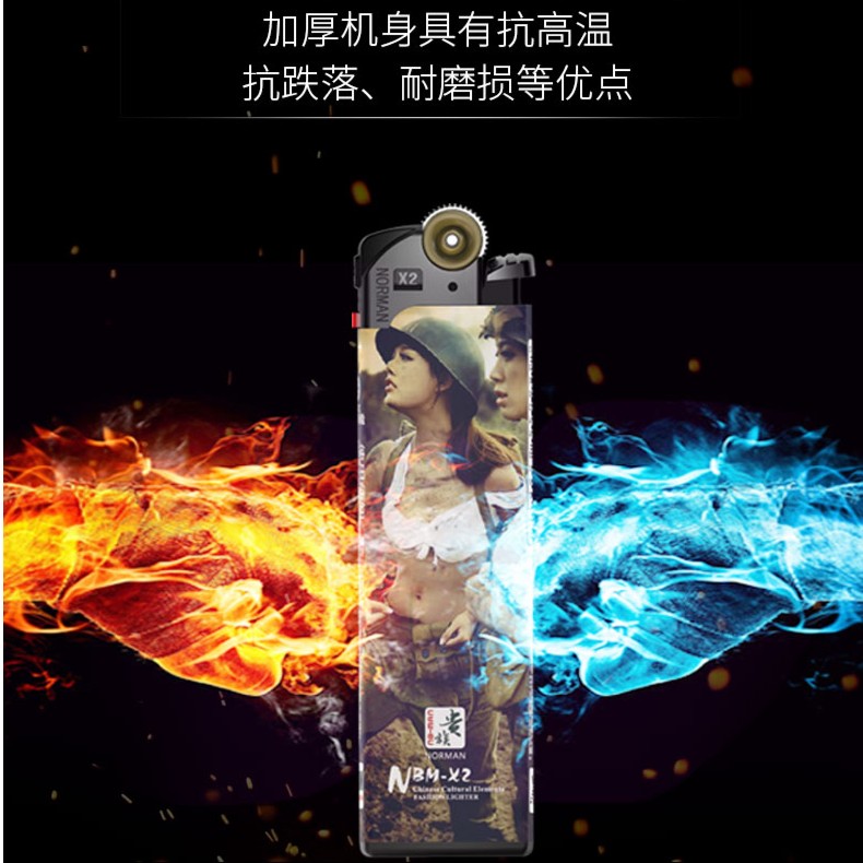 火石砂轮打火机定制贵族齿轮一次性滑轮创意个性防风定做火机充气