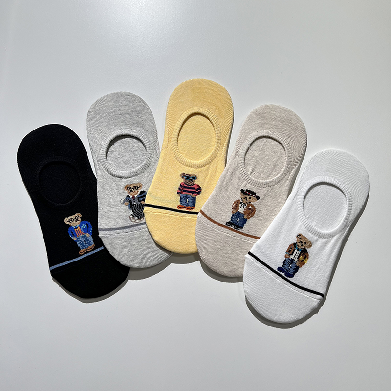 【满5双包邮】韩国袜子小熊夏季女袜船袜