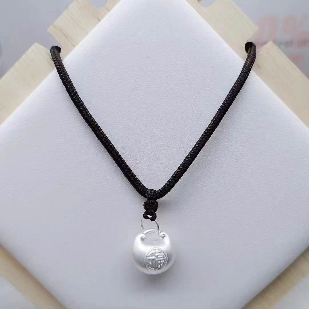 明牌珠宝 吊坠足银 楼哥甄选足银小胖福福字吊坠小孩宝宝饰品配件