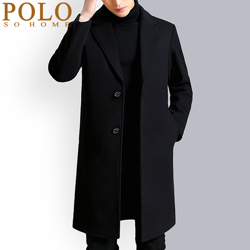 保罗秋冬季羊毛大衣男款加厚羊绒中长款风衣韩版呢子高端毛呢外套