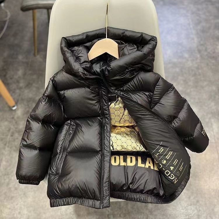 爆款黑金儿童羽绒服男女童加厚保暖亲子中大童韩版冬季外套