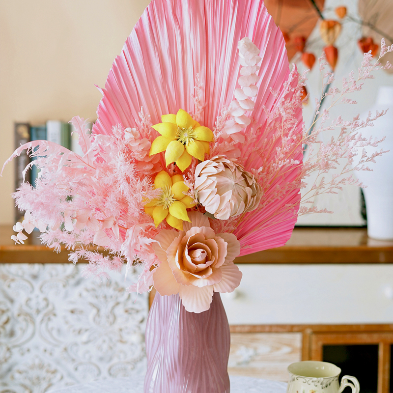 【暖阳】轻奢新中式永生花陶瓷家居精品摆件化妆台桌面摆件