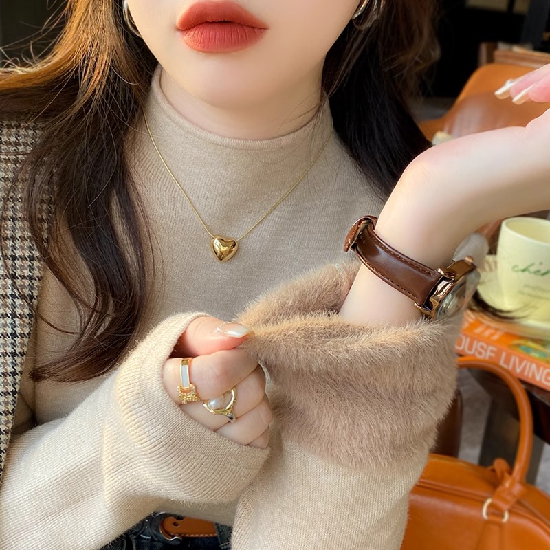 加绒加厚一体绒打底针织衫女2025年秋冬季半高领毛衣长袖内搭上衣