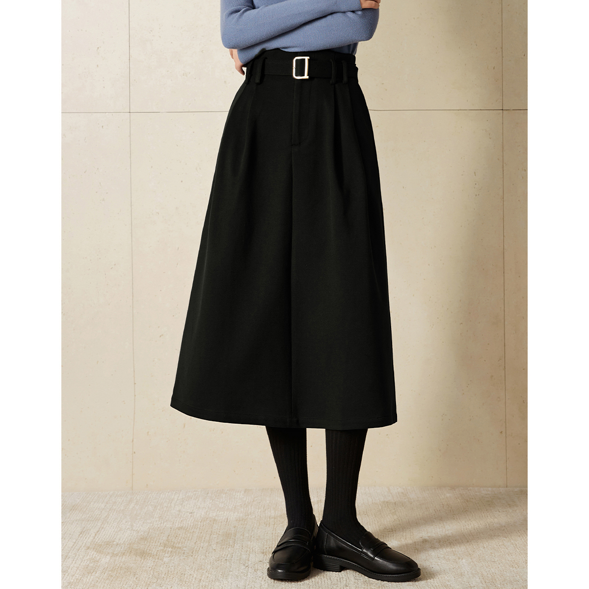 沫晗依美【裙长75-79 腰围65-77】2025秋冬新款显瘦A字半身裙1539