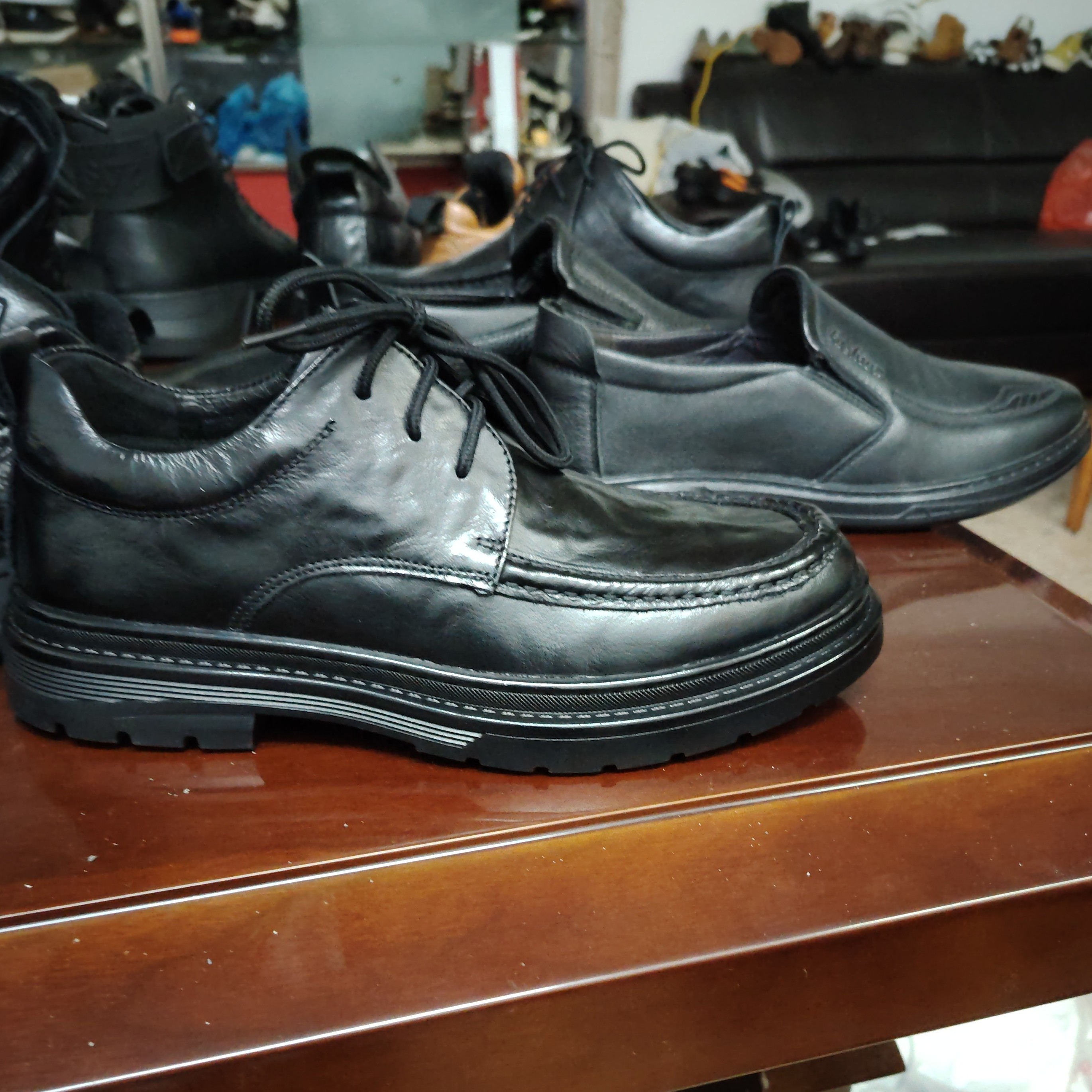 头层牛皮手抓纹工艺上班族男士百搭复古厚底低帮英伦风皮鞋商务