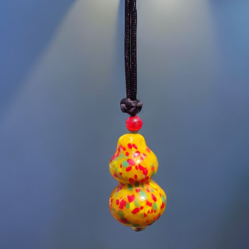 淄博博山老凤眼琉璃粉蛙皮葫芦福禄手工编织毛衣链时尚纯手工