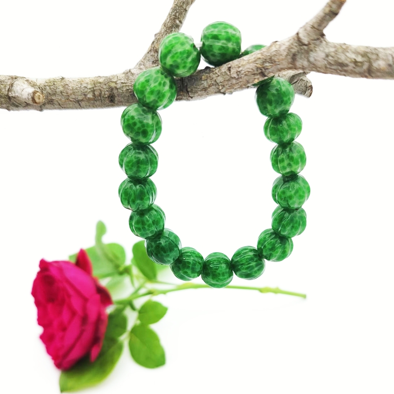 淄博博山老凤眼琉璃粉色时尚冰透天然粉素款手串女士精美樱花粉