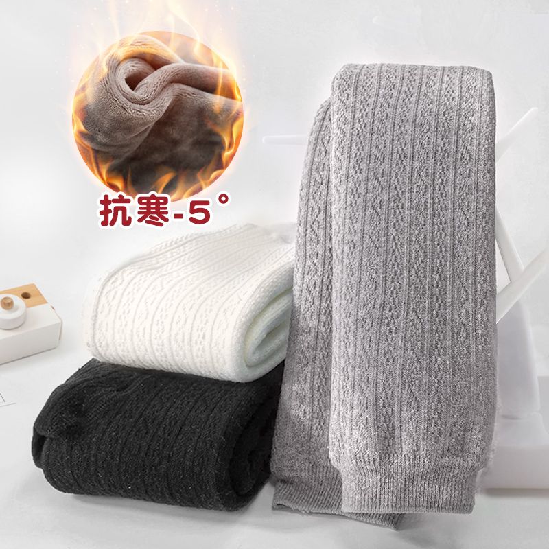 女童加绒打底裤秋冬儿童裤子宝宝婴儿保暖裤加厚外穿连裤袜一体绒