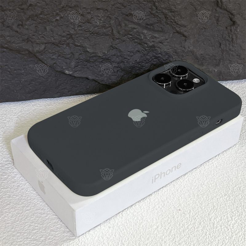 iPhone15新款14promax苹果13/12液态硅胶15pro大孔11质感黑手机壳