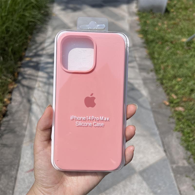 玫瑰粉液态硅胶苹果15手机壳iphone14promax大孔13/12/11防摔女款
