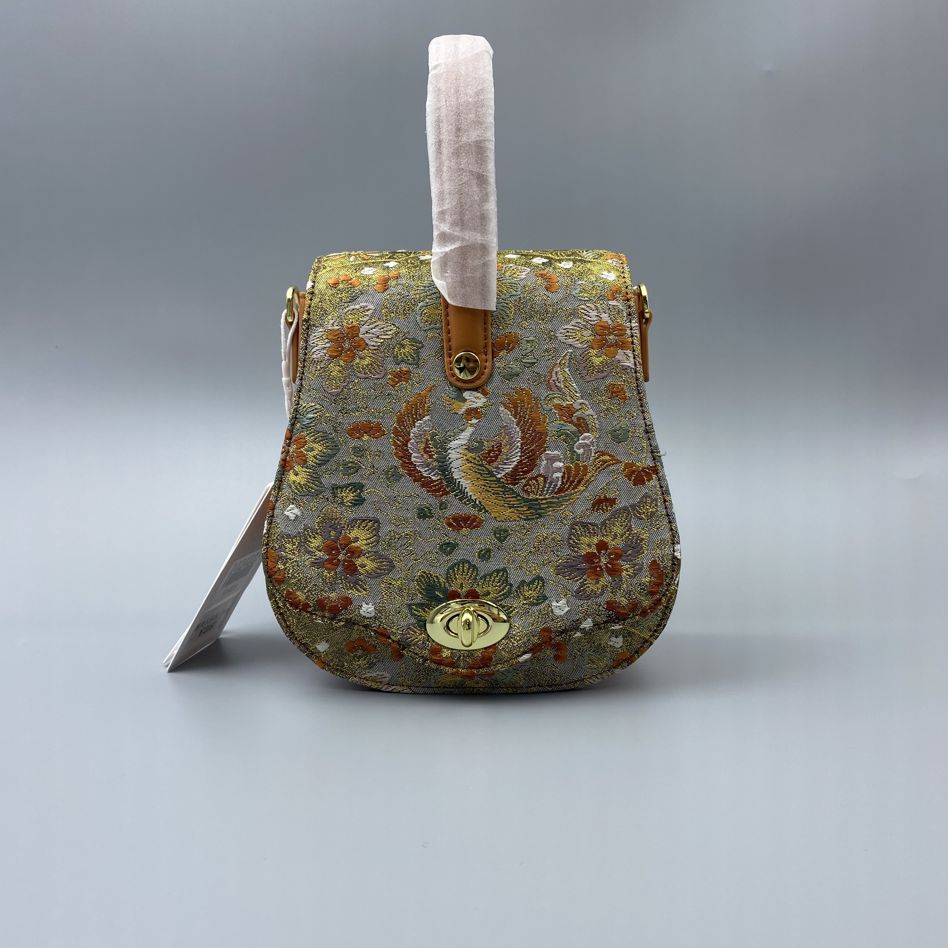 锦美人女包-A琵琶包-唐织唐锦面料真丝蚕丝非遗织锦