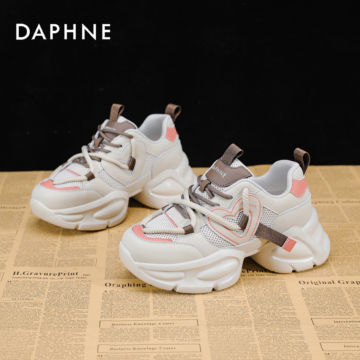 Daphne/达芙妮老爹鞋女2025夏季新款时尚百搭女鞋厚底休闲运动鞋