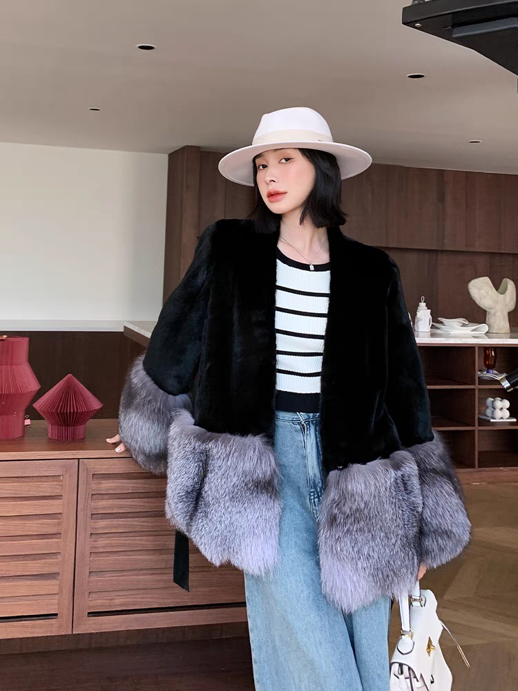 貂皮外套超美 120斤内穿 进口貂绒 支持退货