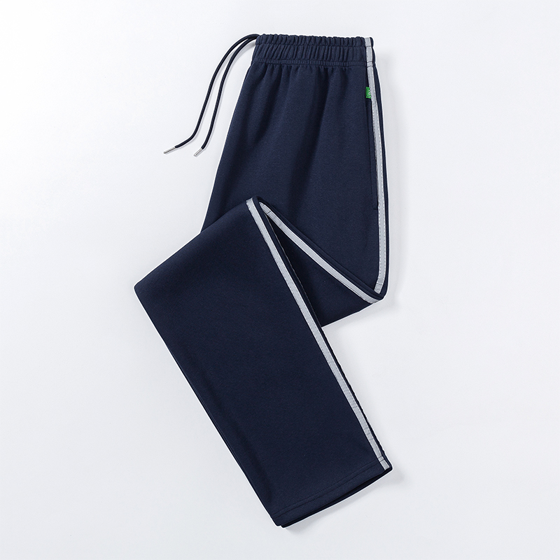 高中生校服裤子藏青色一道杠反光条藏蓝色初中小学生校裤冬季加绒