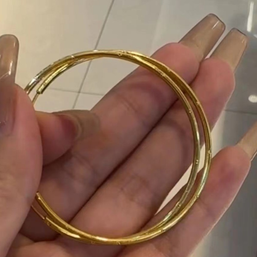 爱恒信足金999素款气质真金5G百搭大耳圈金色不掉色细圈经典素圈