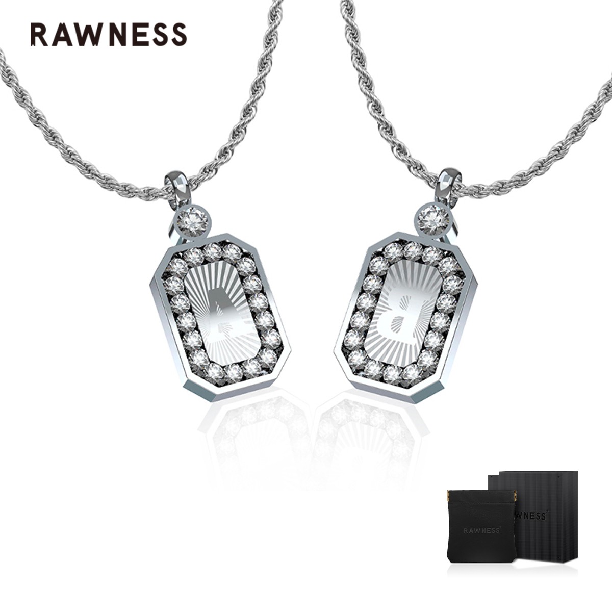 RAWNESS 钛钢项链 情人节礼物字母项链 个性搭配 轻奢小众欧美