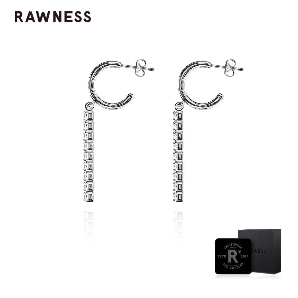 RAWNESS 钛钢耳饰 情人节礼物 流线耳环钉 耳圈穿搭配饰小众饰品
