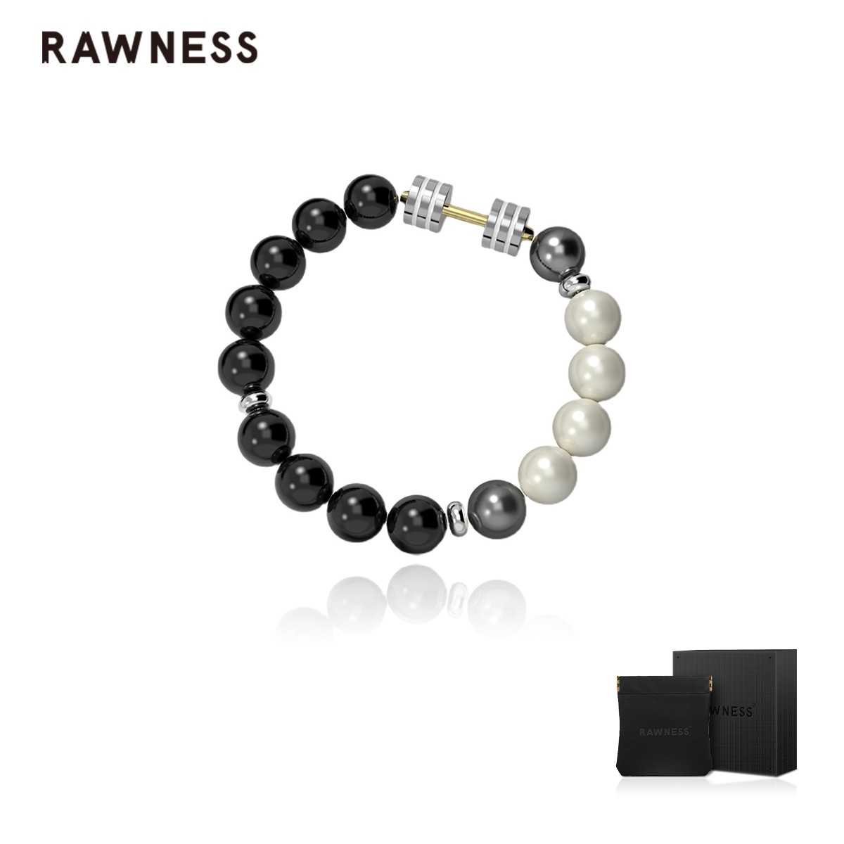 RAWNESS 钛钢仿珍珠手链 情人节礼物叠戴巴洛克手链美式高级感