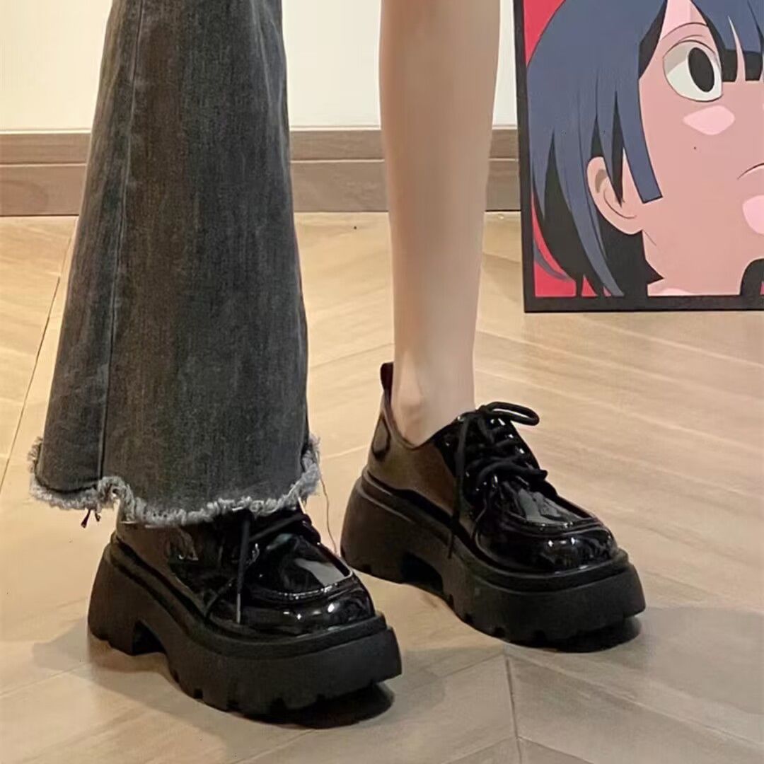 真皮小皮鞋女2025秋冬新款复古单鞋厚底增高百搭英伦风加绒乐福鞋