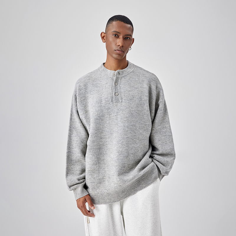 BODYDREAM圆领毛衣男款打底衫复古高级中性风慵懒感长袖针织衫