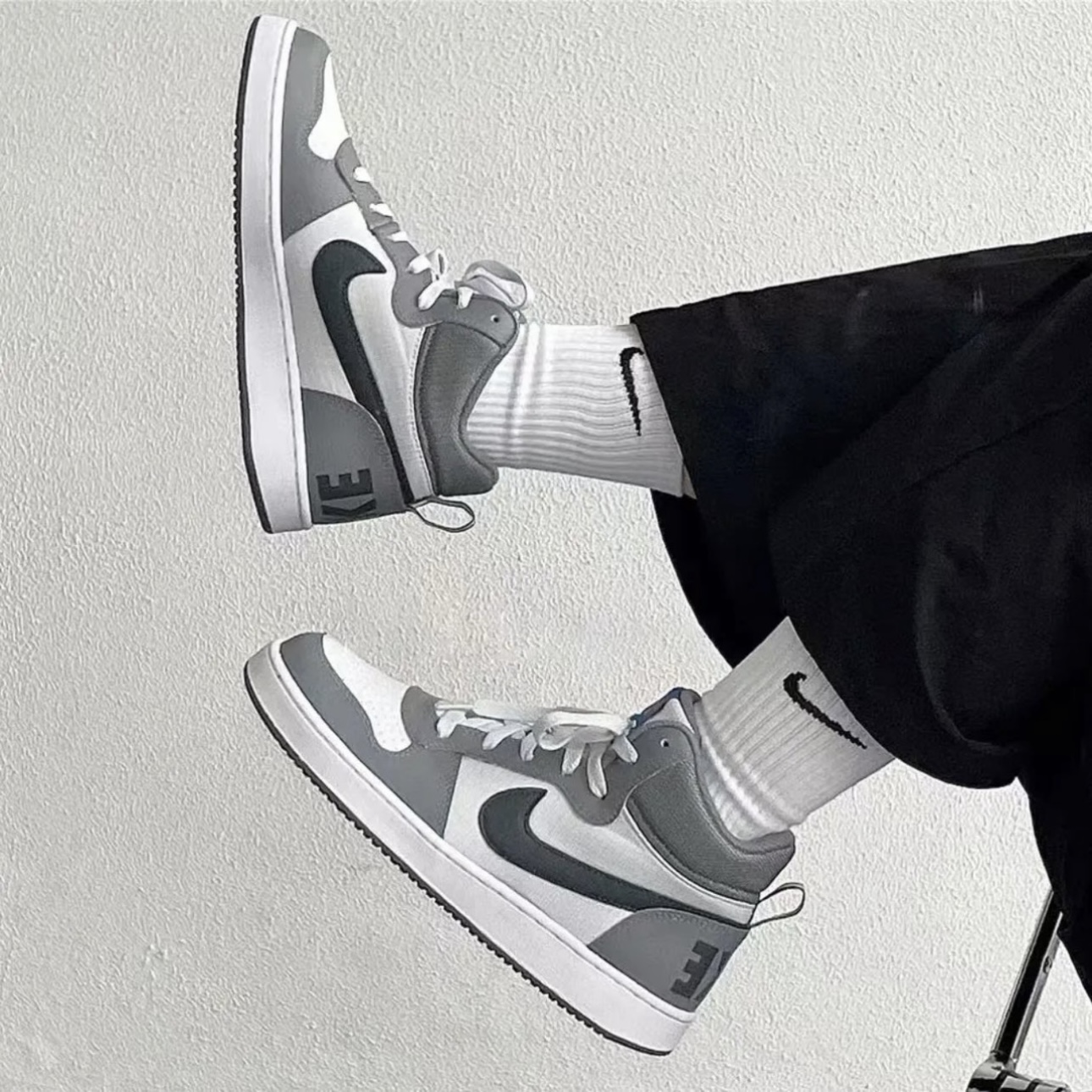 (断码清货)NIKE/耐克 Court(GS)中帮防滑耐磨休闲板鞋839977-009
