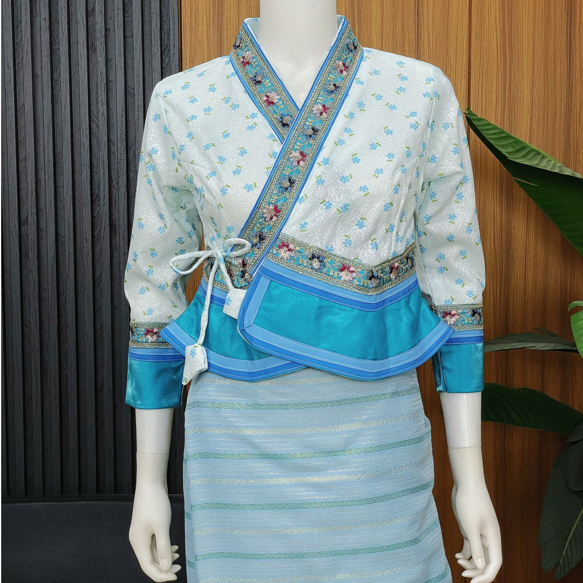 子依小店福利款 重工小清新碎花拼接 套装（3色可选）