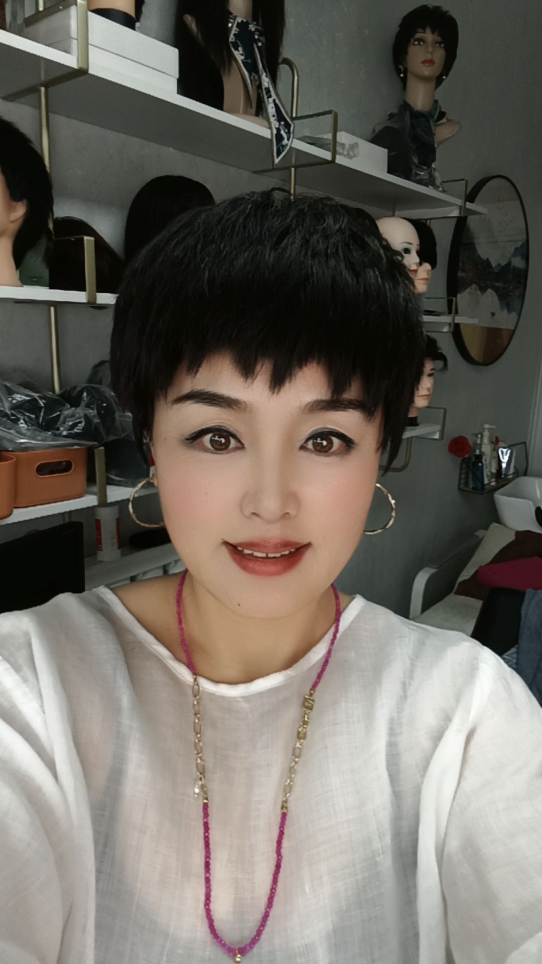 大庆市假发锯齿刘海通透轻薄透气减龄大气手工钩织真发