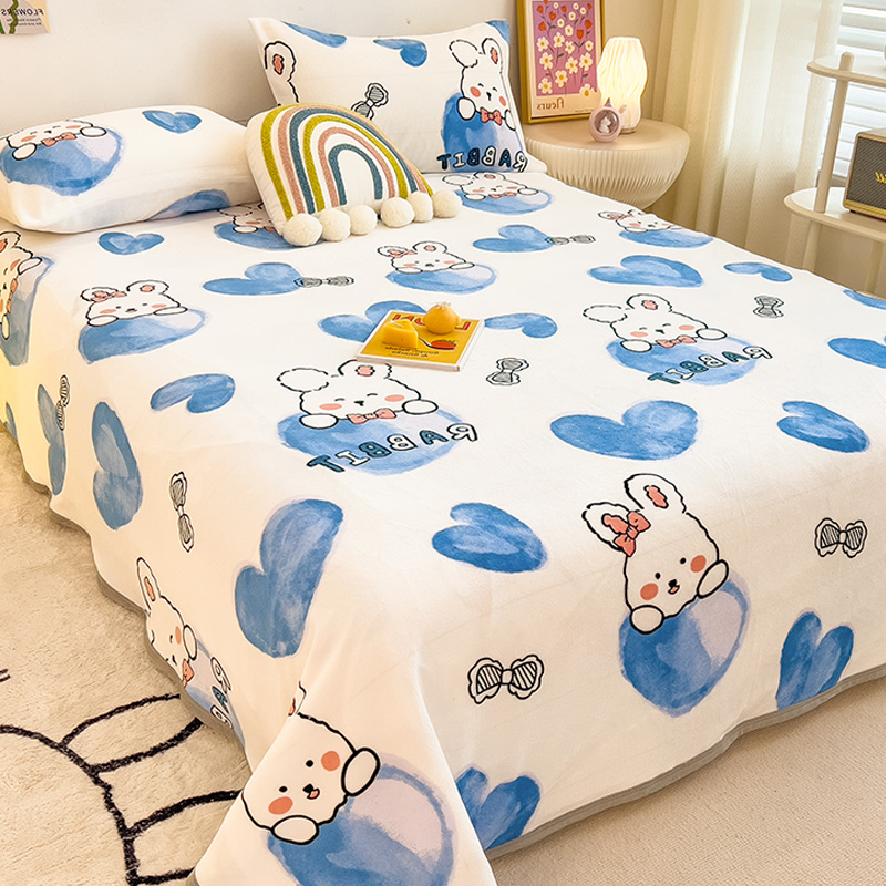 冬天加绒床单单件冬季被单毛绒毯子1.8米x2米1.5单人床单宿舍专用