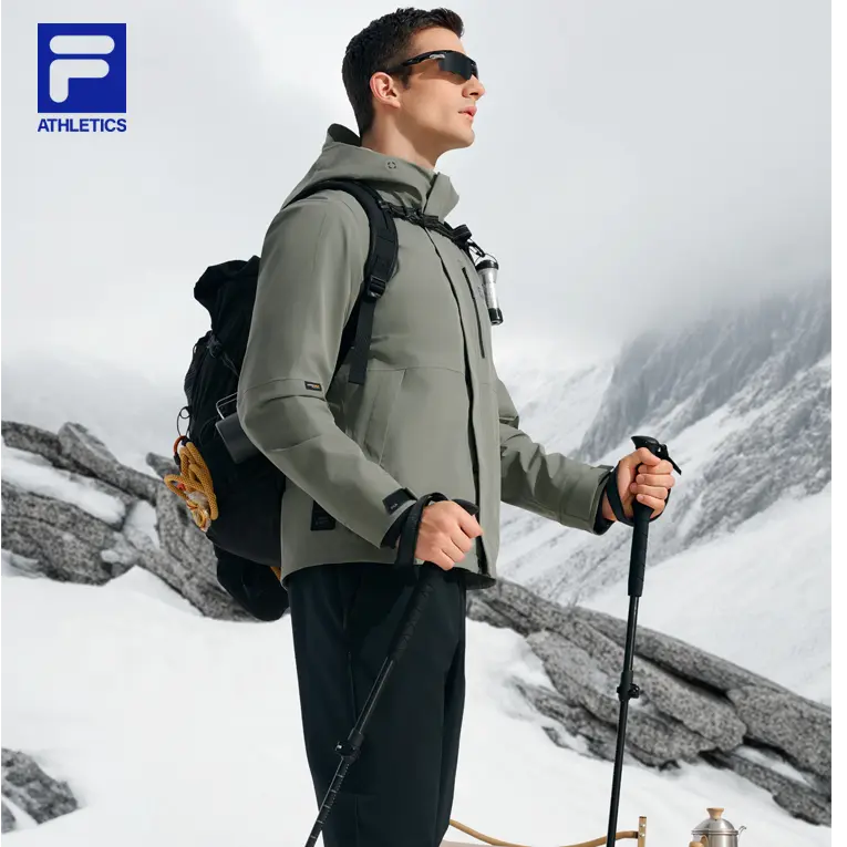 Fila斐乐男子秋冬季加绒保暖户外百搭运动休闲两件套A11M447702F