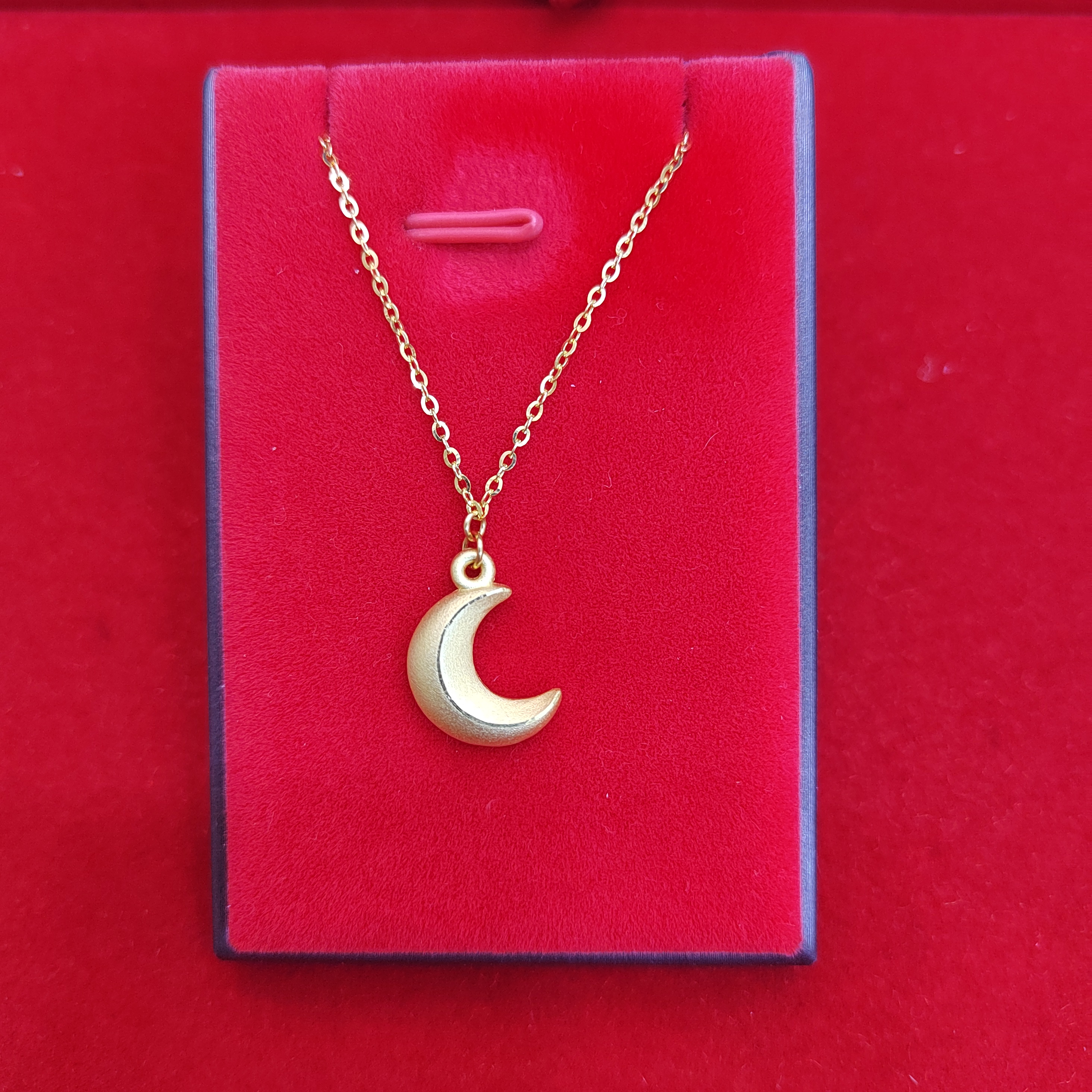 一碗水香港黄金 足金月亮套链 5G工艺 经典款式 真金 假一赔十 