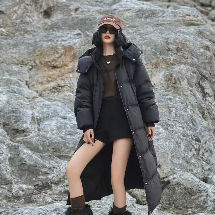 Luccalily/卢卡莱丽韩版时尚长款90新国标白鹅绒女