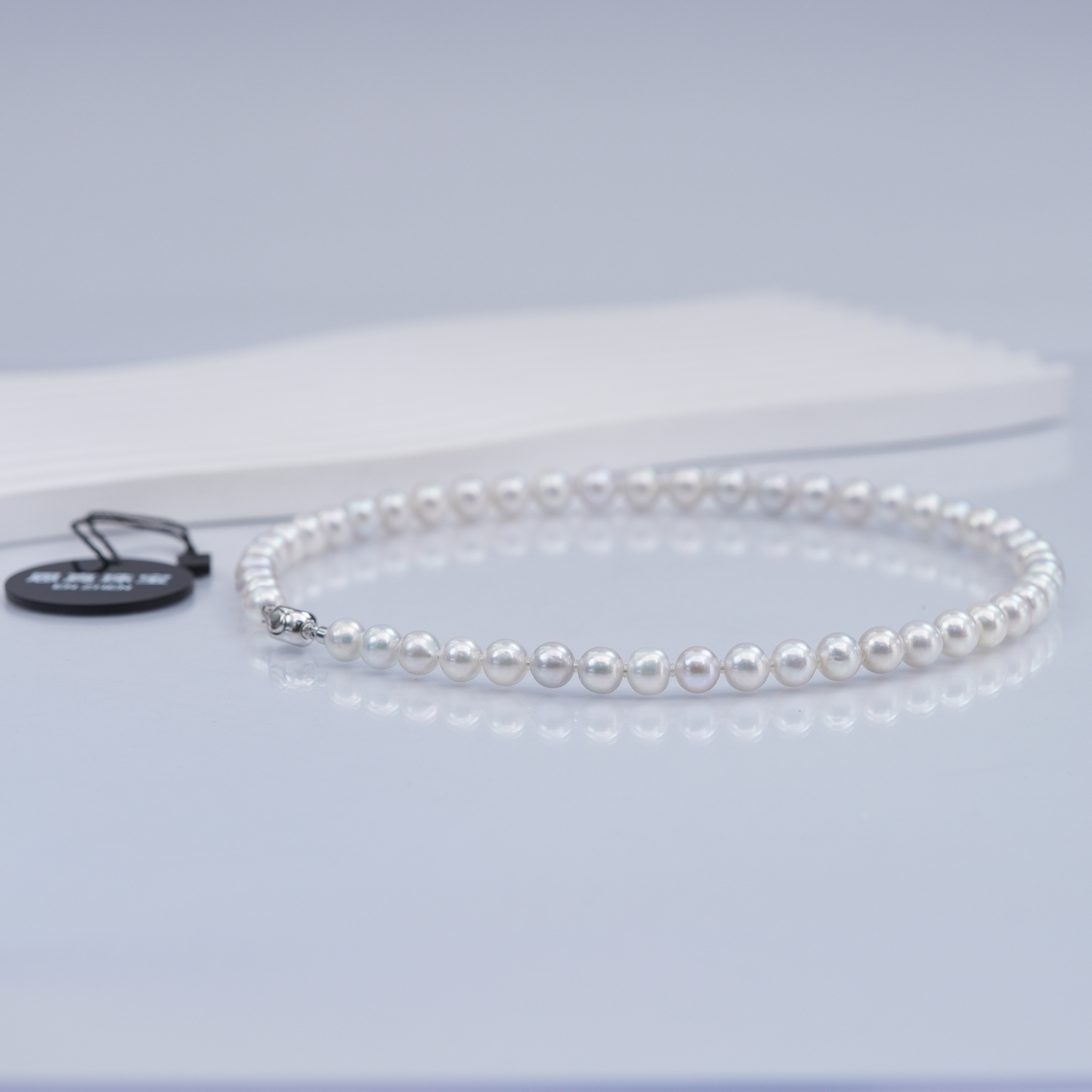 【黑标特选白片】极光5A+淡水珍珠百搭S925银天女扣项链7.3-8.3mm