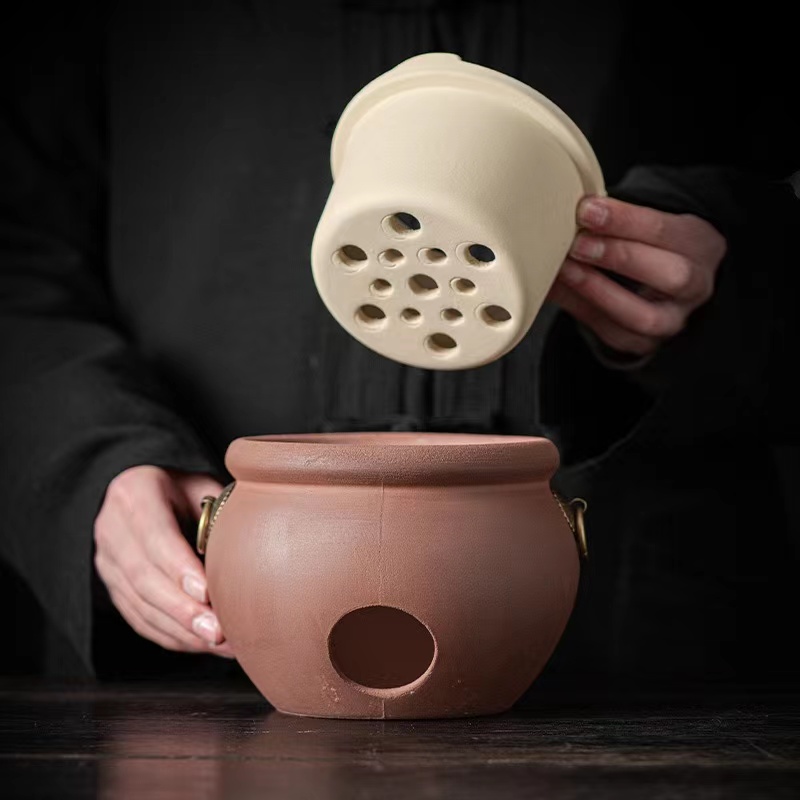 围炉煮茶陶瓷茶具潮州小鼓炉室内烧炭炉酒精炉烧水炉带罐罐茶专用